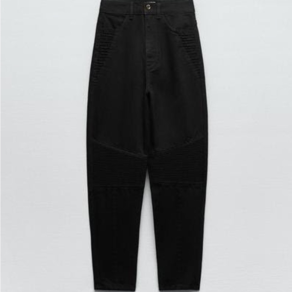 Zara Mom Fit Biker High Rise Z1975 Black Jeans Size US‎ 8 NWT